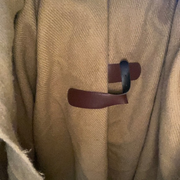 Revamped Tan oversized  cover up punchoo with belt - Picture 3 of 9